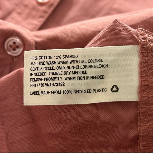 A New Day Button Down Shirt Top Women's Long Sleeve Mauve Pink Size Large - Picture 4 of 6